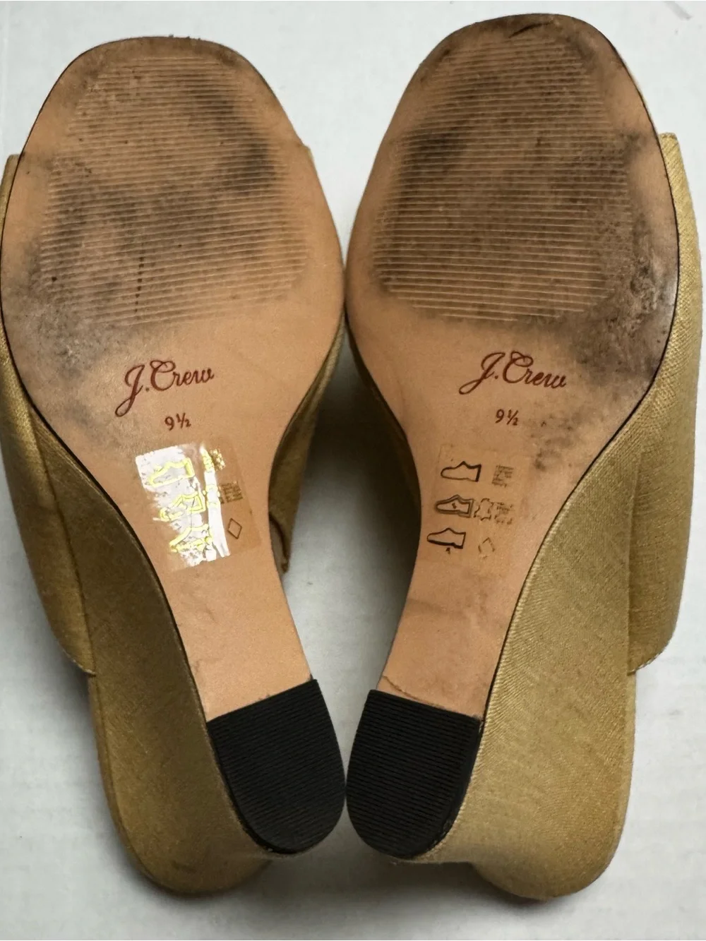 J.Crew Women's Bianca Woven Wedge Heel Sandal In Beige Casual Slip On Size: 9.5